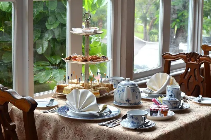 Afternoon tea setting for a Graycliff or Tasty Teas stop in Nassau