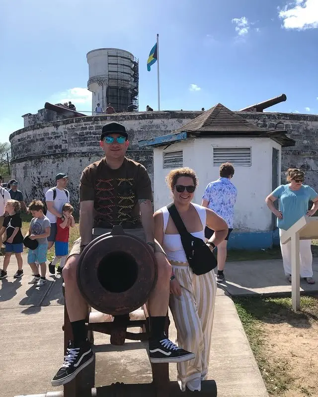 Guests visiting a historic fort in Nassau